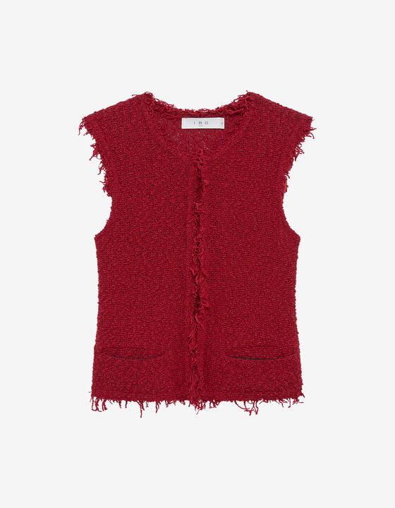 VESTE &Agrave; FRANGES SANS MANCHES