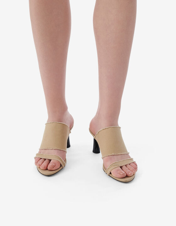 TOILE HEEL MULES