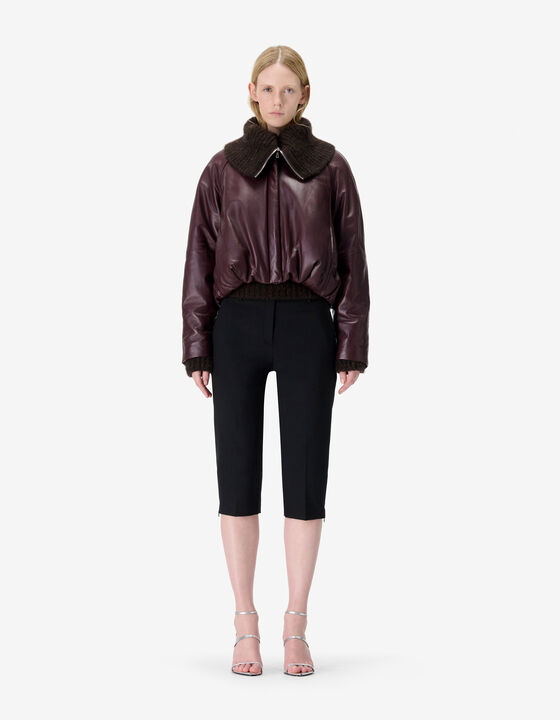 LAMB LEATHER CROPPED JACKET