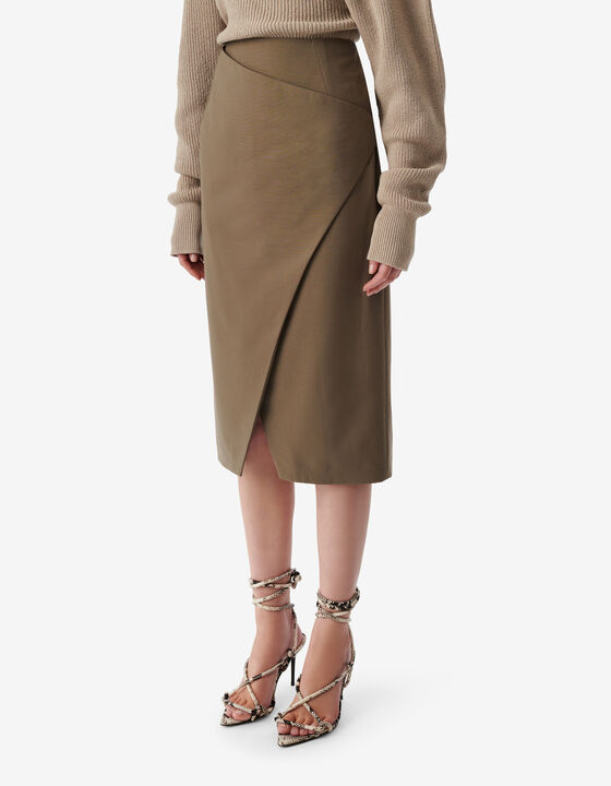 MID-LENGTH WRAP SKIRT