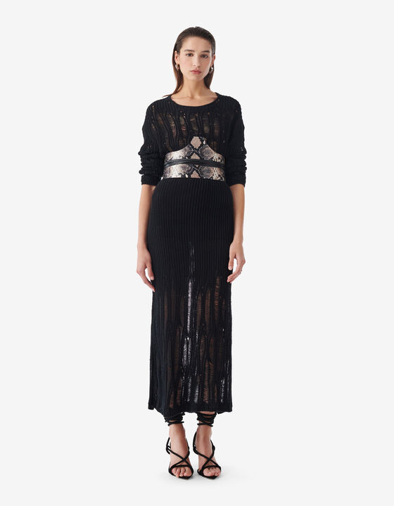 LONG LOOSE-KNIT SKIRT