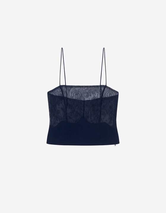 TOP À DENTELLE TRANSPARENTE
