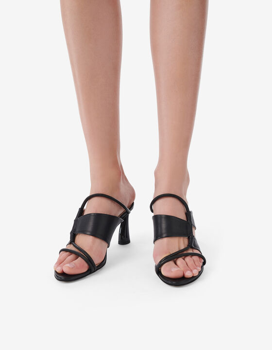 MULES À TALONS EN CUIR