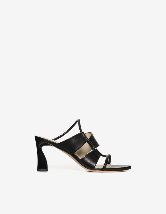 MULES À TALONS EN CUIR