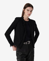 SHAVANI FRINGE HEM TWEED JACKET image number null