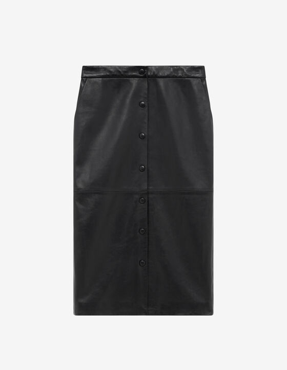 JUPE MIDI EN CUIR