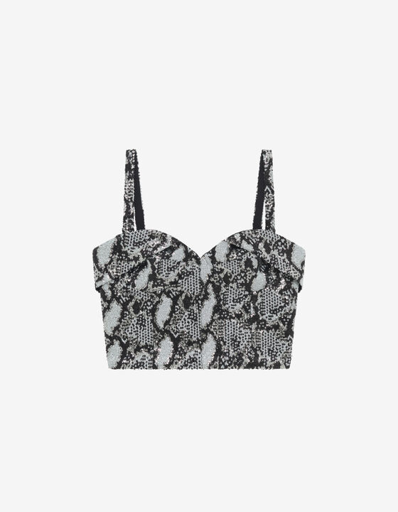 TOP CORSET À SEQUINS