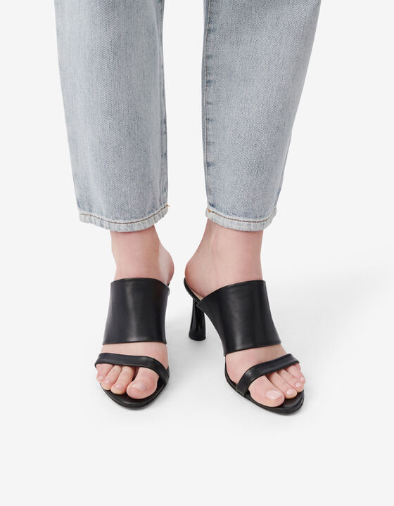 LEATHER HEELS MULES