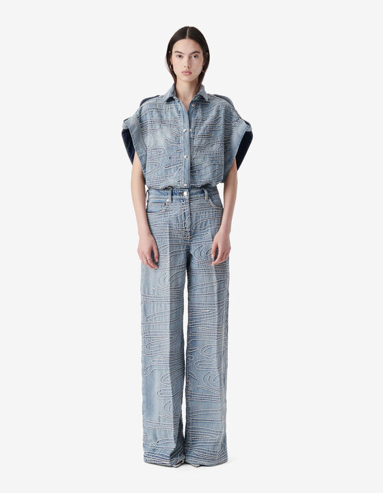 EMBROIDERED DENIM OVERSHIRT