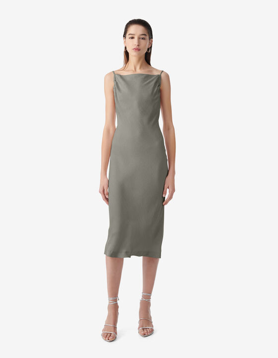 ROBE MIDI À BRETELLES
