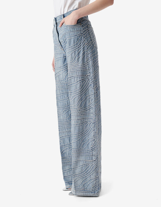 EMBROIDERED DENIM PANTS