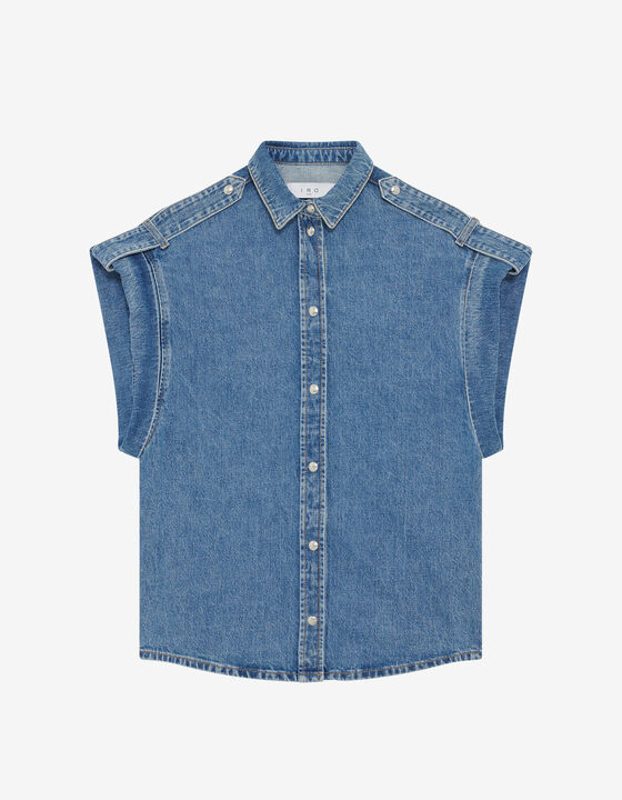 SURCHEMISE EN JEAN DÉLAVÉ