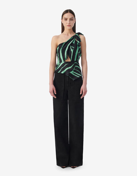 ASYMMETRICAL SILK TOP