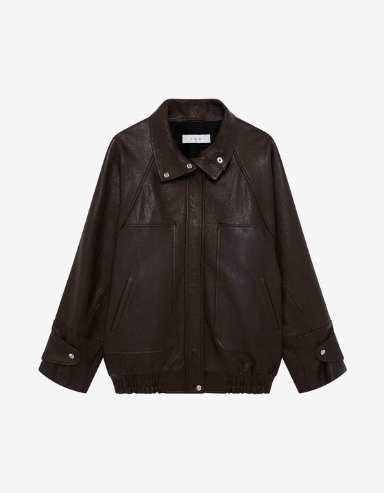 VESTE OVERSIZE EN CUIR