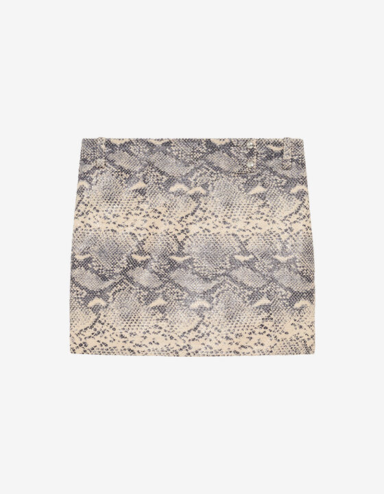 PYTHON PRINT LEATHER SKIRT