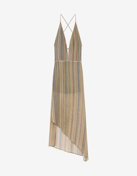 LONG V-NECK DRESS