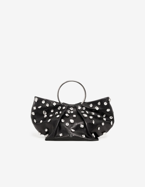 LEATHER BAG WITH RHINESTONES