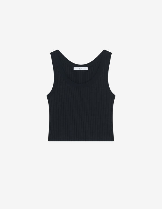 DÉBARDEUR CROP CÔTELÉ