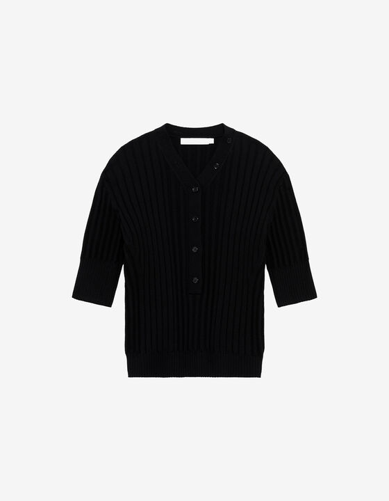 CORDED SWEATER WITH BUTTONS