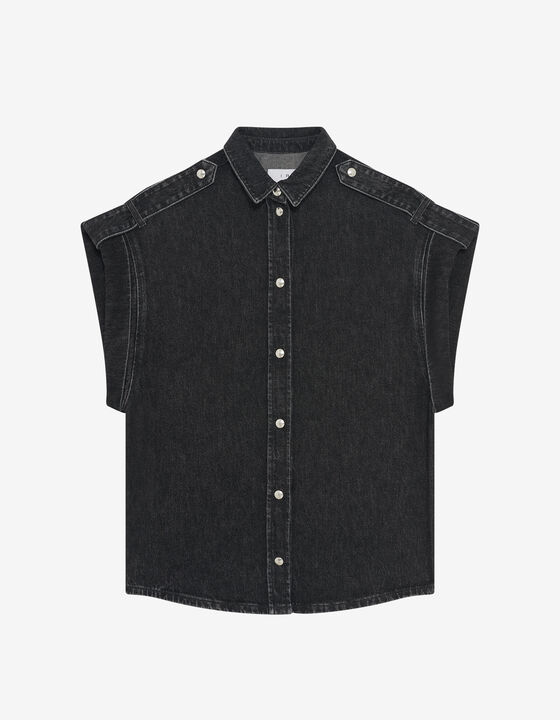 SURCHEMISE EN JEAN DÉLAVÉ