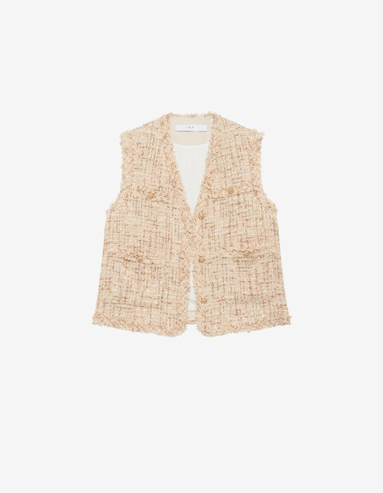 SLEEVELESS JACKET TWEED
