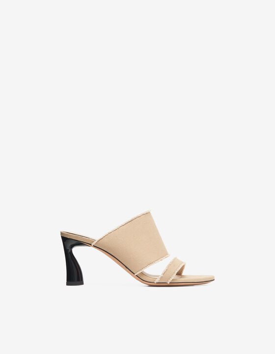 TOILE HEEL MULES