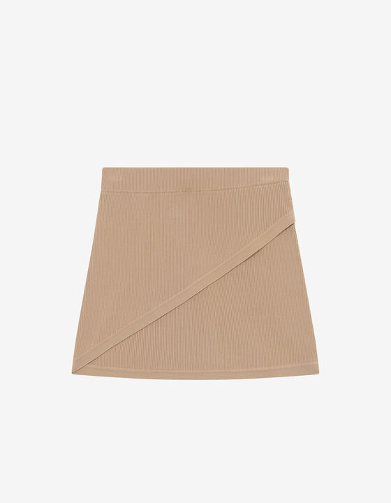 SHORT RIBBED SKIRT