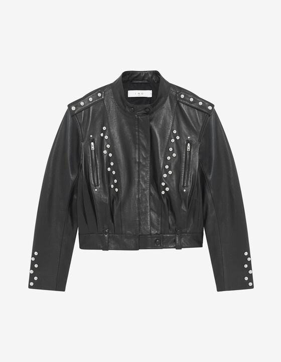 VESTE EN CUIR À CLOUS