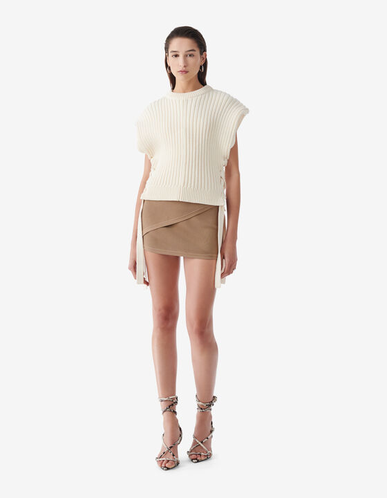 SHORT RIBBED SKIRT