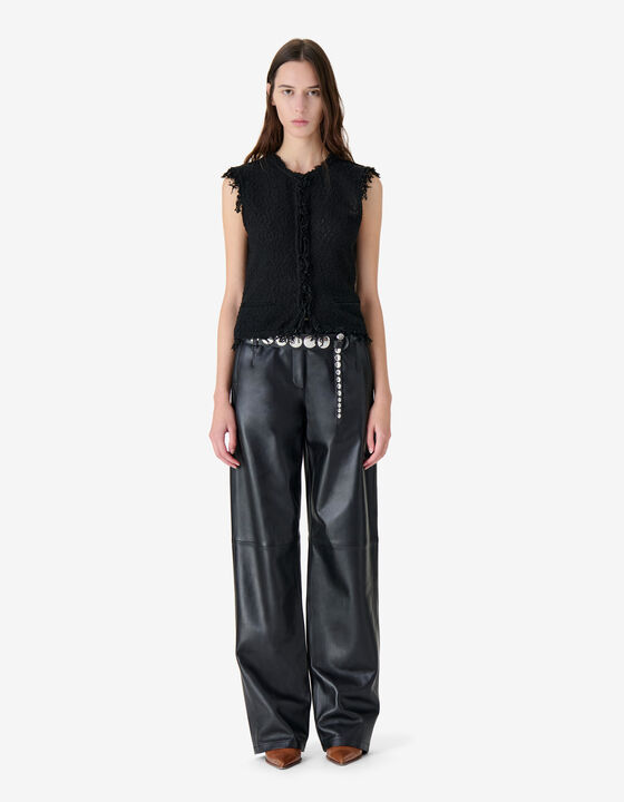 WIDE LEATHER PANTS