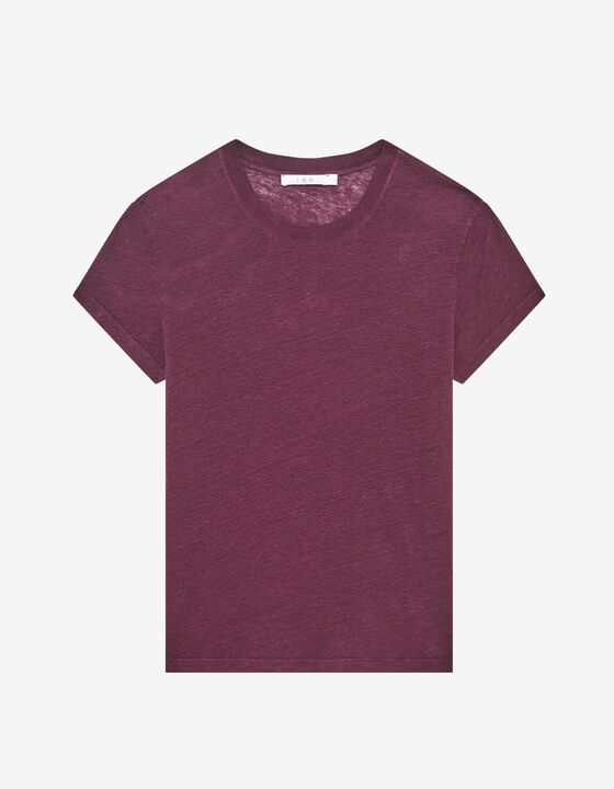 LINEN T-SHIRT WITH ROUND NECK