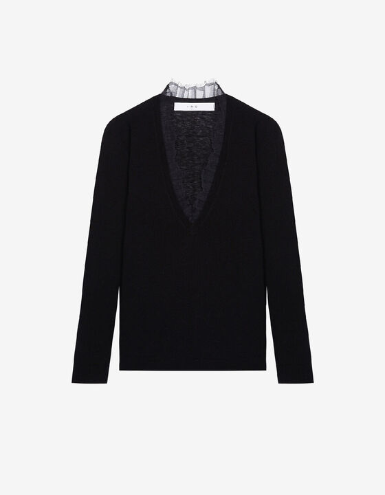 LACE V-NECK SWEATER