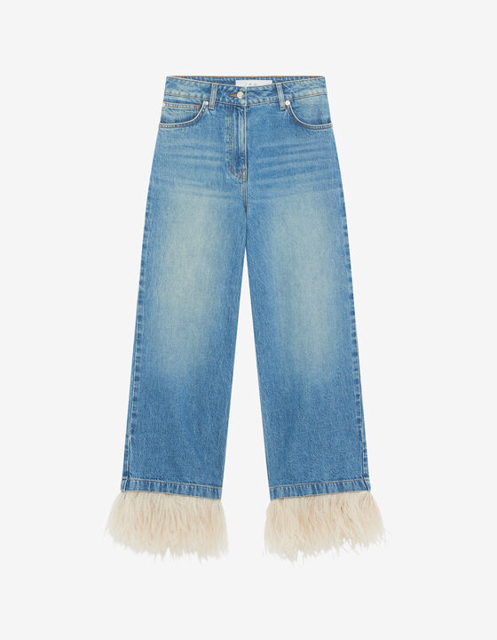 STRAIGHT FEATHERED PANTS