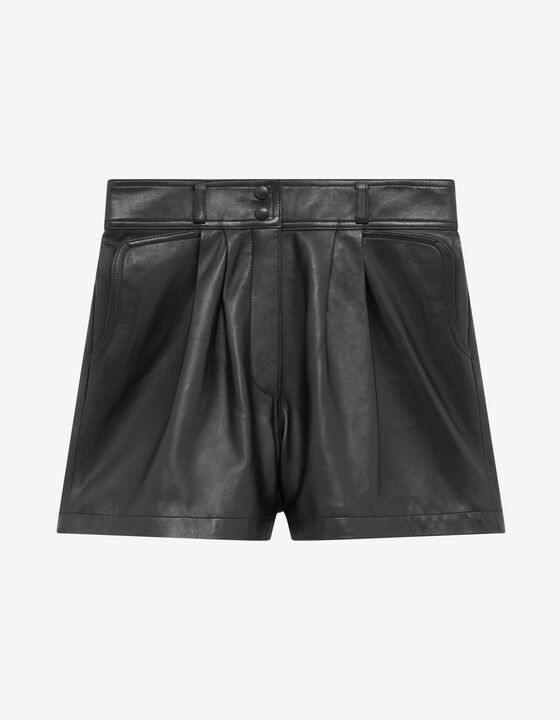 HIGH-WAISTED LEATHER SHORTS