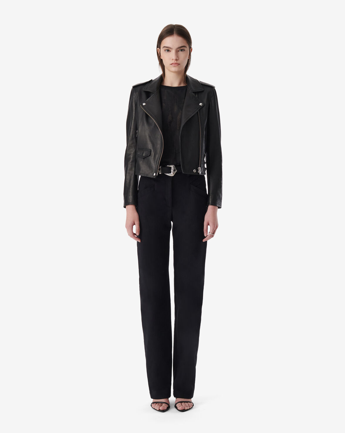 VESTE EN CUIR CINTRÉE ASHVILLE image number null
