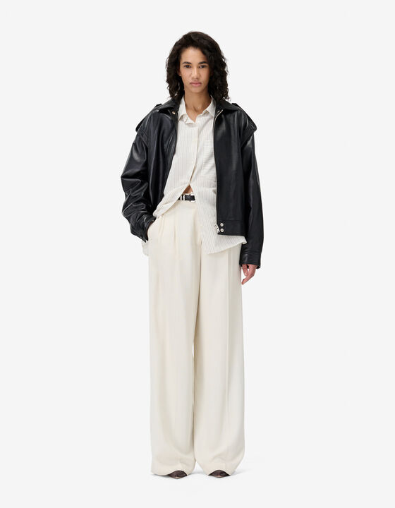 VESTE EN CUIR OVERSIZE