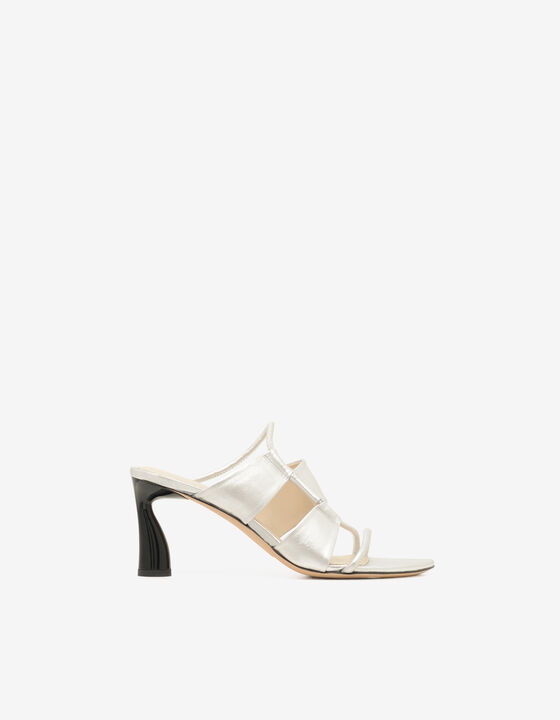 MULES À TALONS EN CUIR