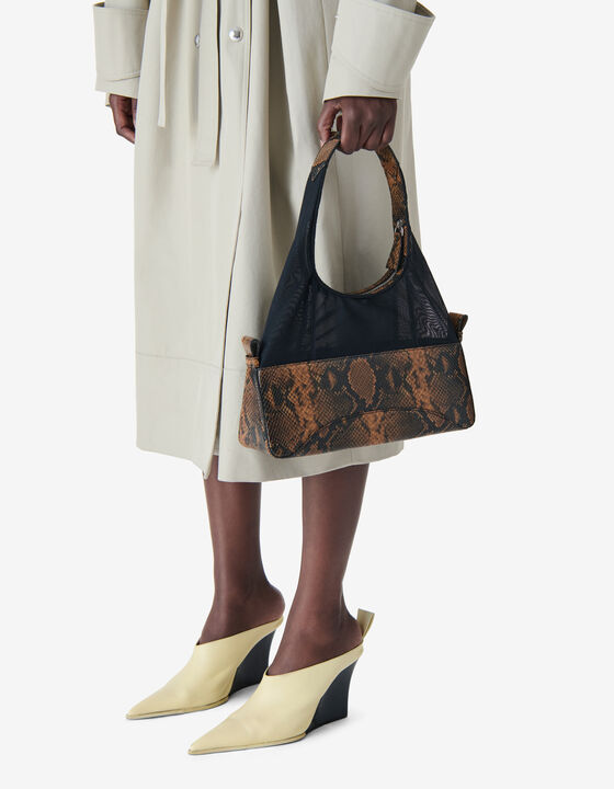 PYTHON DUAL-MATERIAL HOBO BAG