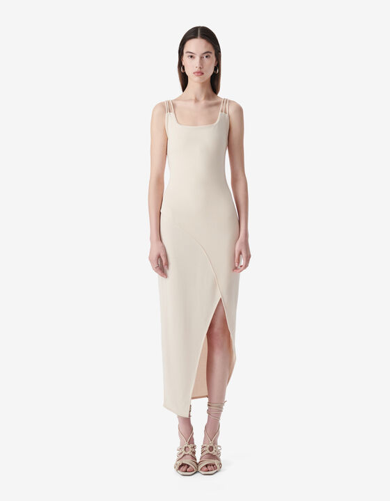 LONG STRAPLESS DRESS