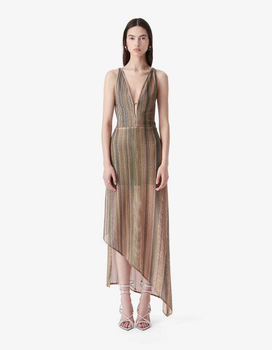 LONG V-NECK DRESS
